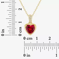 Womens Lab Created Red Ruby 14K Gold Over Silver Heart 2-pc. Jewelry Set