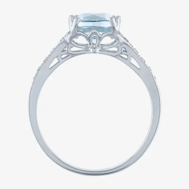 Gemstone Sterling Silver Cushion Cocktail Ring