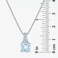 Gemstone Sterling Silver Cushion Pendant Necklace