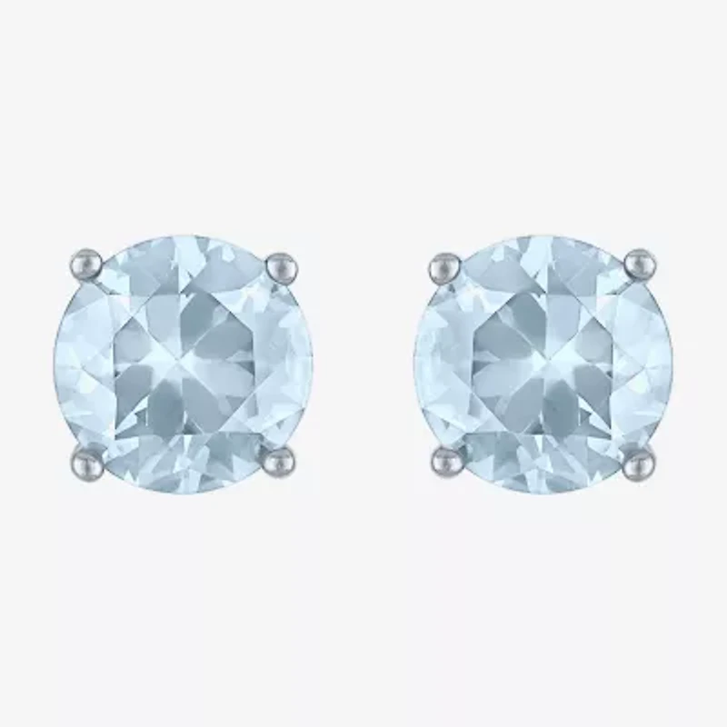 Gemstone Sterling Silver 7mm Stud Earrings