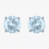 Gemstone Sterling Silver 7mm Stud Earrings