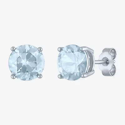 Gemstone Sterling Silver 7mm Stud Earrings