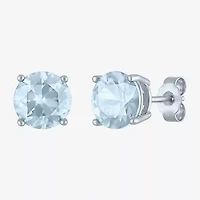 Gemstone Sterling Silver 7mm Stud Earrings