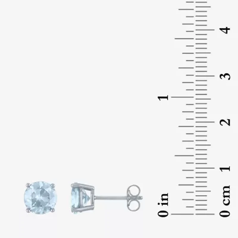 Gemstone Sterling Silver 7mm Stud Earrings