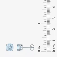 Gemstone Sterling Silver 7mm Stud Earrings
