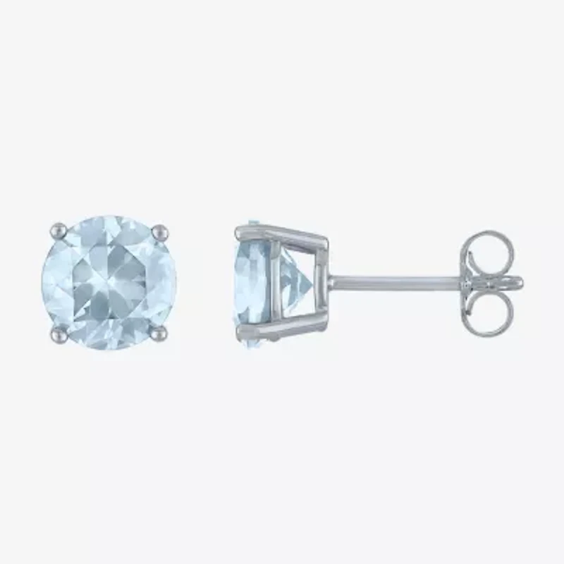 Gemstone Sterling Silver 7mm Stud Earrings
