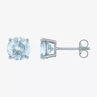 Gemstone Sterling Silver 7mm Stud Earrings
