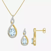 Gemstone 14K Gold Over Silver 2-pc. Oval Jewelry Set