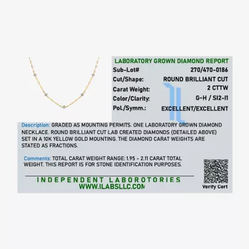 Diamond Addiction (G-H / Si2-I1) Womens 10K Gold 19 1/2 Inch Link Chain Necklace