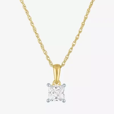 G-H/I1-I2 Womens 1/2 CT. T.W. Lab Grown White Diamond 10K Gold 18 Inch Pendant Necklace