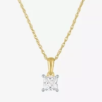 G-H/I1-I2 Womens 1/2 CT. T.W. Lab Grown White Diamond 10K Gold 18 Inch Pendant Necklace