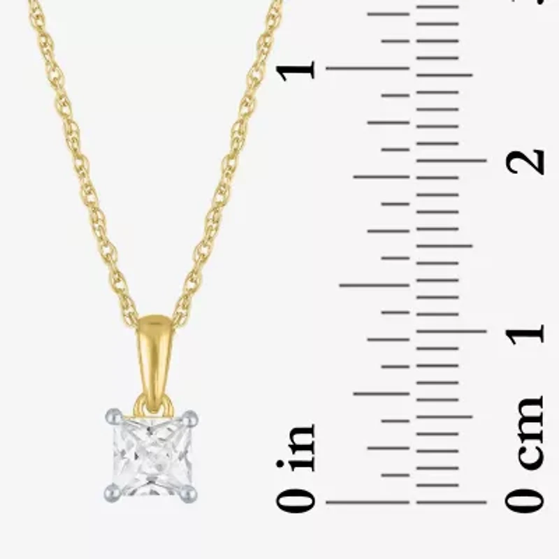 G-H/I1-I2 Womens 1/2 CT. T.W. Lab Grown White Diamond 10K Gold 18 Inch Pendant Necklace