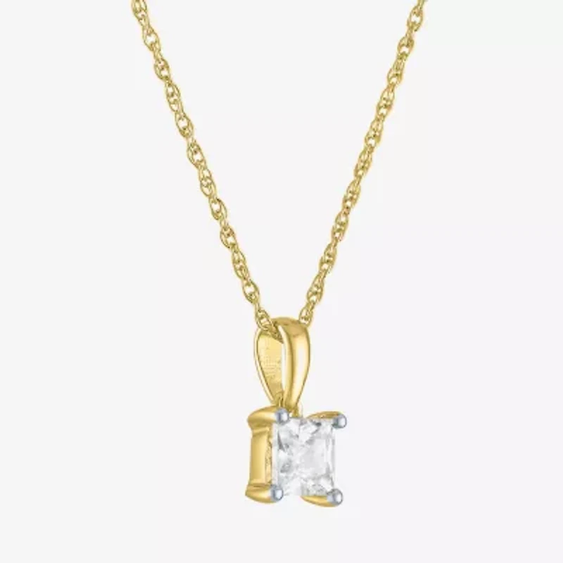 G-H/I1-I2 Womens 1/2 CT. T.W. Lab Grown White Diamond 10K Gold 18 Inch Pendant Necklace