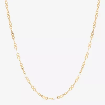 Made in Italy Womens 10K Gold 18 Inch Link Chain Necklace