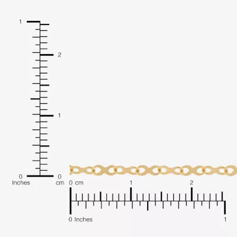 Made in Italy Womens 10K Gold 18 Inch Link Chain Necklace