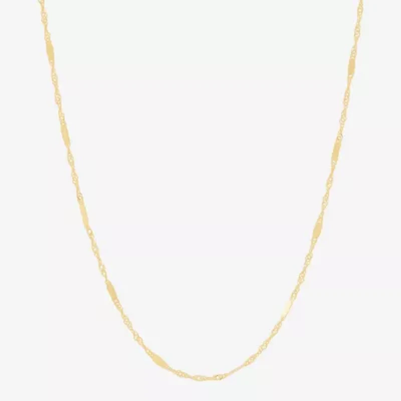 Made in Italy Womens 10K Gold 18 Inch Singapore Chain Necklace
