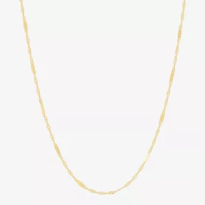Made in Italy Womens 10K Gold 18 Inch Singapore Chain Necklace