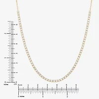 Silver Addiction Womens White Cubic Zirconia 14K Gold Over Silver 18 Inch Tennis Necklace