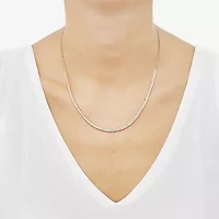Silver Addiction Womens White Cubic Zirconia 14K Gold Over Silver 18 Inch Tennis Necklace