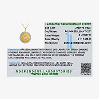 Diamond Addiction (G-H / Si2-I1) Womens 1 1/2 CT. T.W. Lab Grown White Diamond 14K Gold Over Silver 20 Inch Pendant Necklace