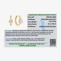 Diamond Addiction (G-H / Si2-I1) Womens 1 1/2 CT. T.W. Lab Grown White Diamond 14K Gold Over Silver 14mm Pear Hoop Earrings