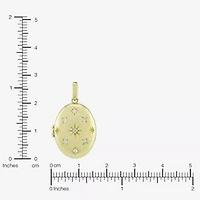 (H-I / Si1) Womens 1/10 CT. T.W. Lab Grown White Diamond 14K Gold Over Silver Oval 18 Inch Pendant Necklace