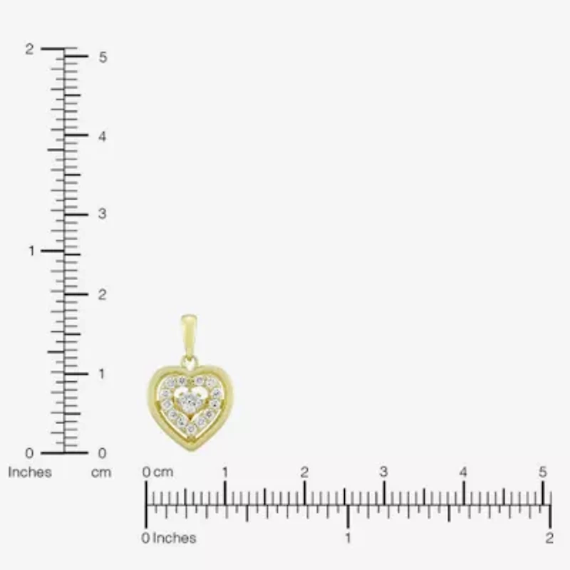 (H-I / Si1) Womens 1/4 CT. T.W. Lab Grown White Diamond 14K Gold Over Silver Heart 18 Inch Pendant Necklace