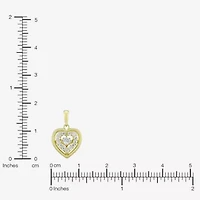 (H-I / Si1) Womens 1/4 CT. T.W. Lab Grown White Diamond 14K Gold Over Silver Heart 18 Inch Pendant Necklace