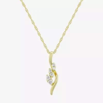 H-I / Si1) Womens 1/ CT. T.W. Lab Grown White Diamond 14K Gold Over Silver 18 Inch Pendant Necklace