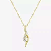 H-I / Si1) Womens 1/ CT. T.W. Lab Grown White Diamond 14K Gold Over Silver 18 Inch Pendant Necklace