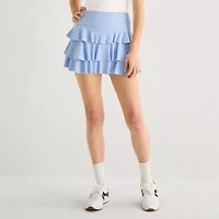 Arizona Womens Juniors Mid Rise Mini Active Pleated Skirt