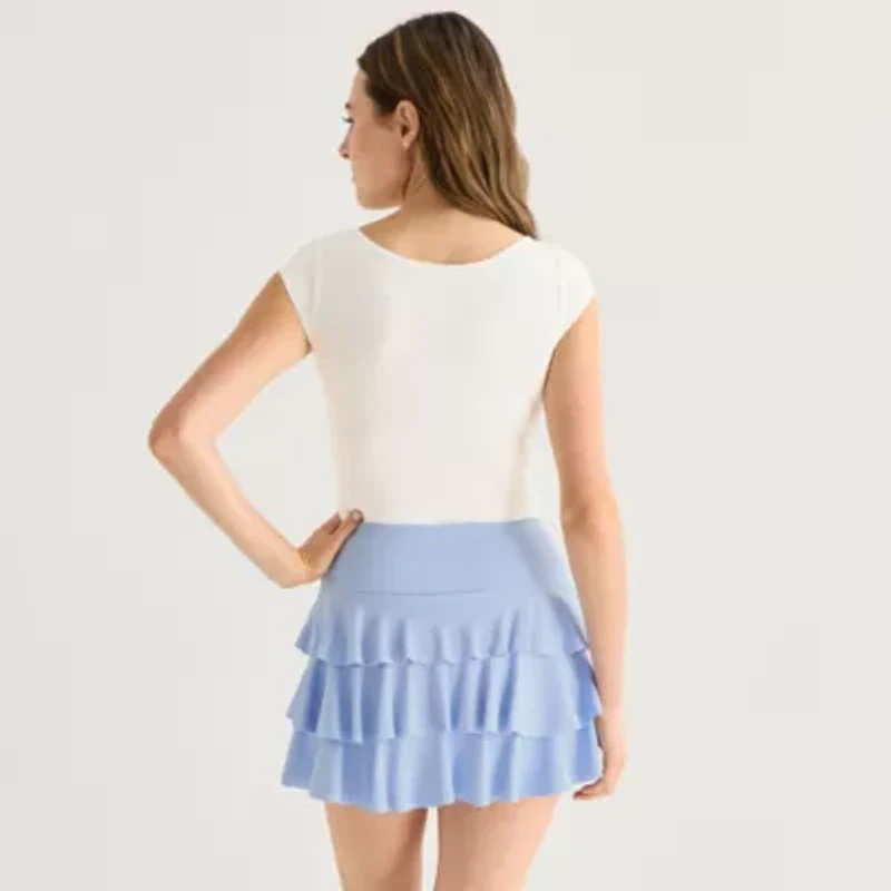 Arizona Smooth Womens Juniors Scoop Neck Sleeveless Bodysuit