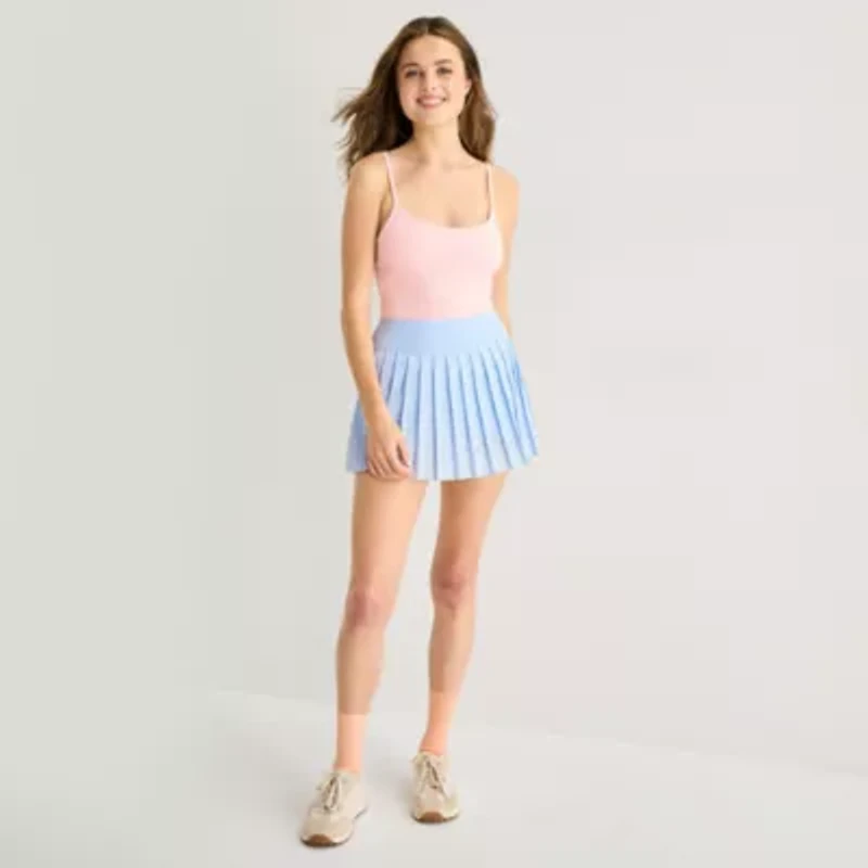 Arizona Smooth Womens Juniors Scoop Neck Short Sleeve Bodysuit