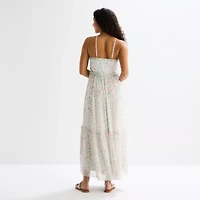 Arizona Womens Juniors Sleeveless Floral Maxi Dress