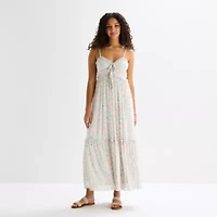 Arizona Womens Juniors Sleeveless Floral Maxi Dress