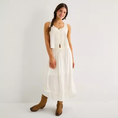 Arizona Womens Juniors Mid Rise Maxi Skirt