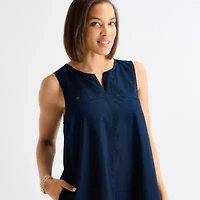 Liz Claiborne Womens Embroidered Shift Dress