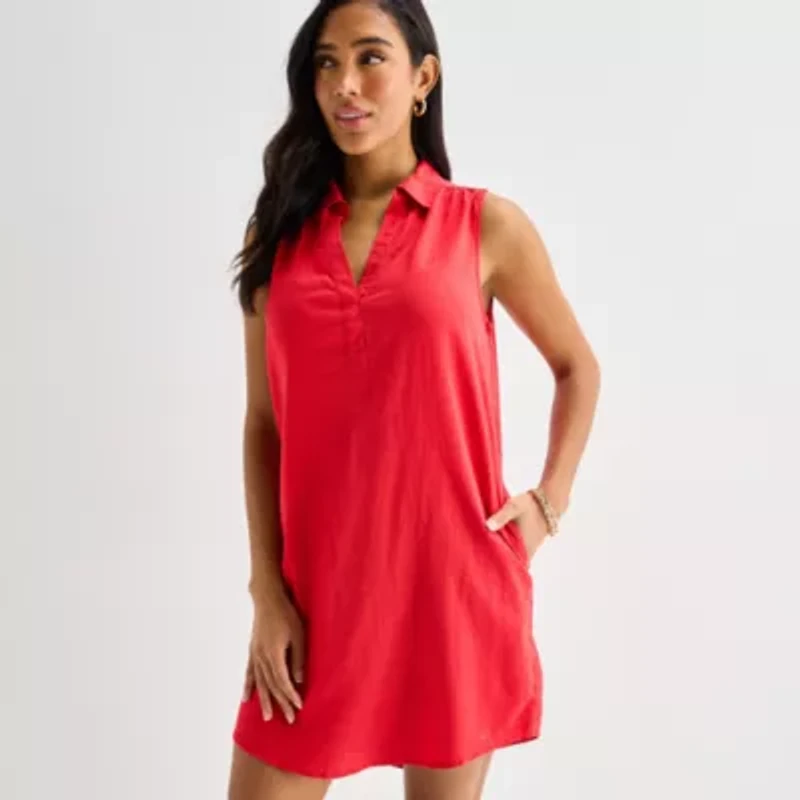 St. John's Bay Womens Sleeveless Sheath Dress