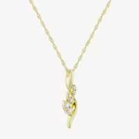 H-I / Si1) Womens 1/ CT. T.W. Lab Grown White Diamond 14K Gold Over Silver 18 Inch Pendant Necklace