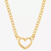 Limited Quantities! Womens 10K Gold Heart Inch Pendant Necklace