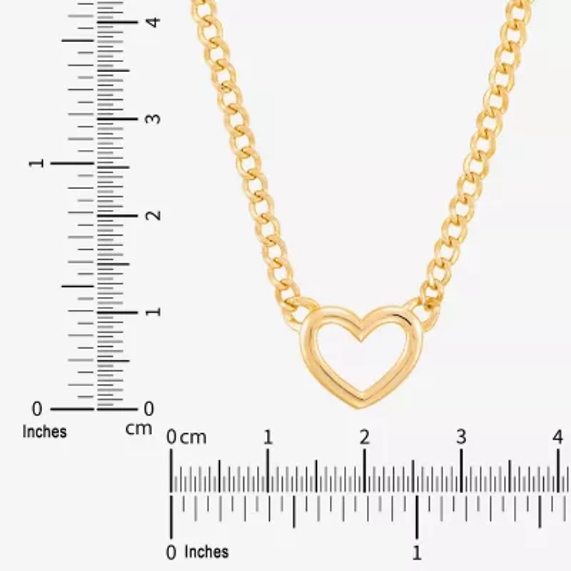 Limited Quantities! Womens 10K Gold Heart Inch Pendant Necklace