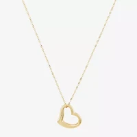 Limited Quantities! Womens 10K Gold Heart Inch Pendant Necklace
