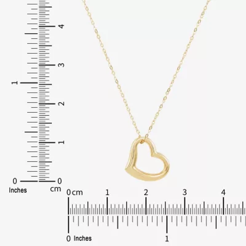 Limited Quantities! Womens 10K Gold Heart Inch Pendant Necklace