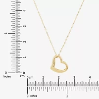 Limited Quantities! Womens 10K Gold Heart Inch Pendant Necklace