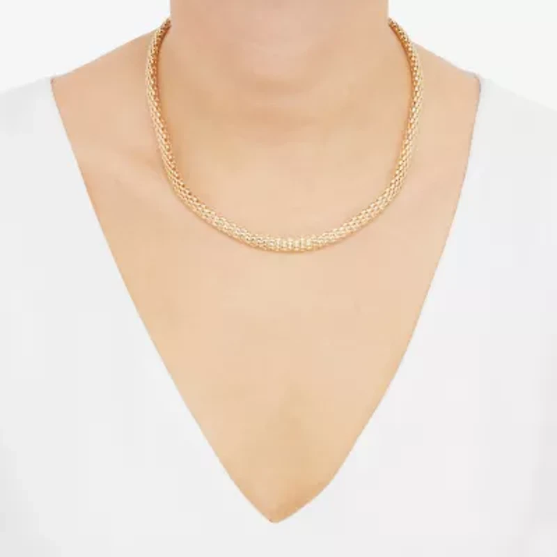 Limited Quantities! Womens 10K Gold 18 Inch Popcorn Chain Necklace