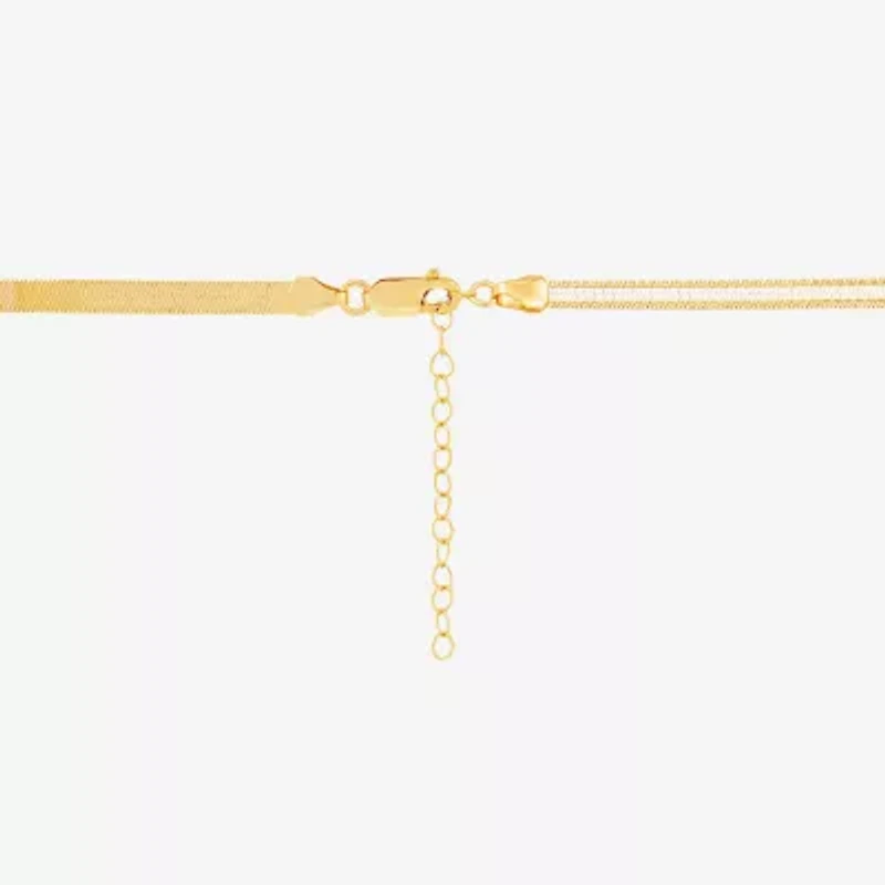 Limited Quantities! Womens 10K Gold 18 Inch Herringbone Chain Necklace