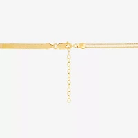 Limited Quantities! Womens 10K Gold 18 Inch Herringbone Chain Necklace