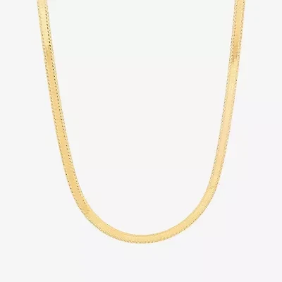 Limited Quantities! Womens 10K Gold 18 Inch Herringbone Chain Necklace