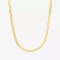 Limited Quantities! Womens 10K Gold 18 Inch Herringbone Chain Necklace