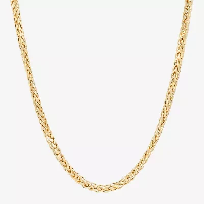 Limited Quantities! Womens 10K Gold 22 Inch Wheat Chain Necklace